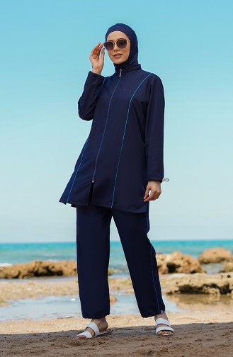 Navy Blue Modest Swimwear 212011-01