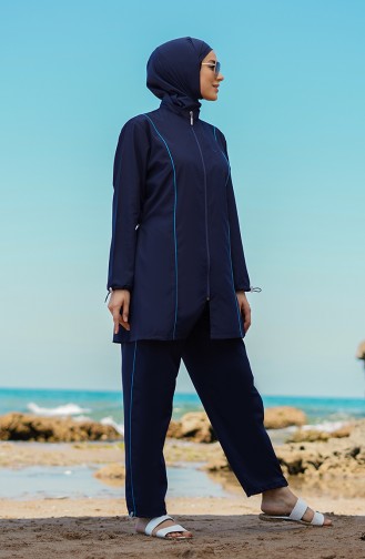 Navy Blue Modest Swimwear 212011-01