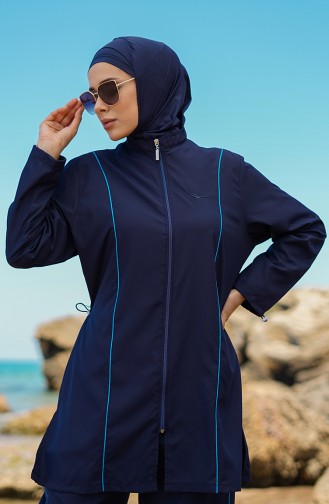 Navy Blue Modest Swimwear 212011-01