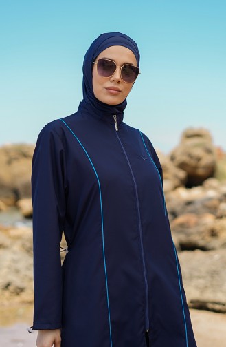 Navy Blue Modest Swimwear 212011-01