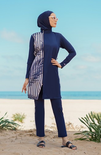 Navy Blue Swimsuit Hijab 21404-02