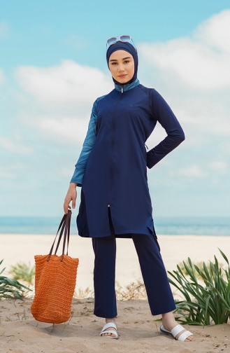 Navy Blue Swimsuit Hijab 21405-01
