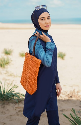 Maillot de Bain Hijab Bleu Marine 21405-01