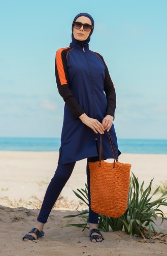 Dunkelblau Hijab Badeanzug 21407-02