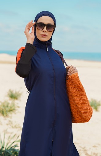 Maillot de Bain Hijab Bleu Marine 21407-02