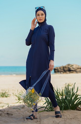 Navy Blue Modest Swimwear 21500-02