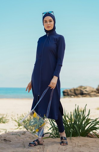 Maillot de Bain Hijab Bleu Marine 21500-02