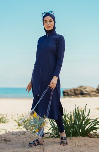 Navy Blue Modest Swimwear 21500-02