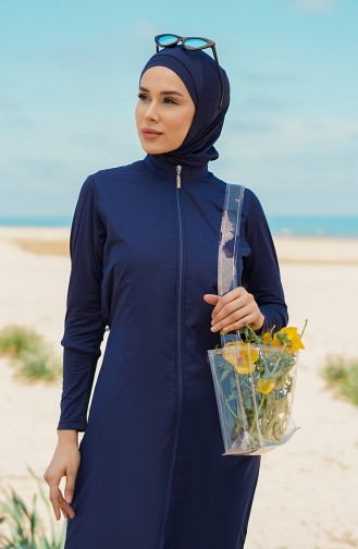 Navy Blue Modest Swimwear 21500-02