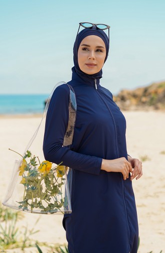 Maillot de Bain Hijab Bleu Marine 21500-02