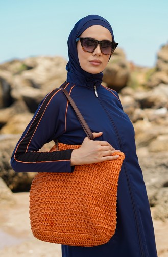 Dunkelblau Hijab Badeanzug 21501-02