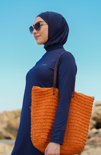 Dunkelblau Hijab Badeanzug 21600-03