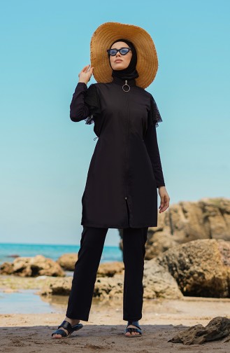 Maillot de Bain Hijab Noir 21403-01