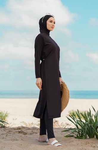 Schwarz Hijab Badeanzug 21500-01