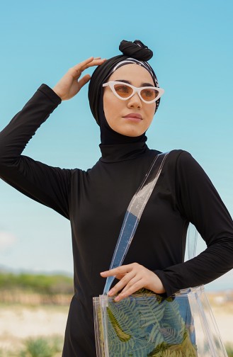 Black Swimsuit Hijab 21608-01