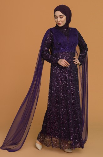 Purple Hijab Evening Dress 202018-08