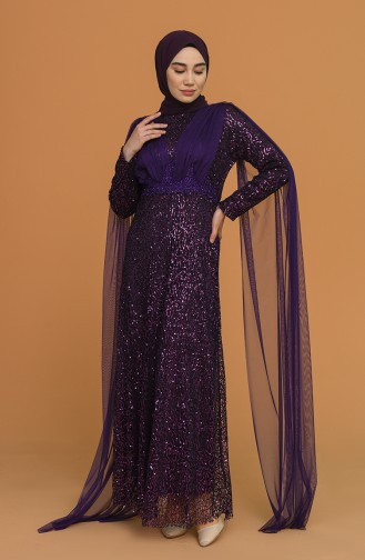 Purple Hijab Evening Dress 202018-08