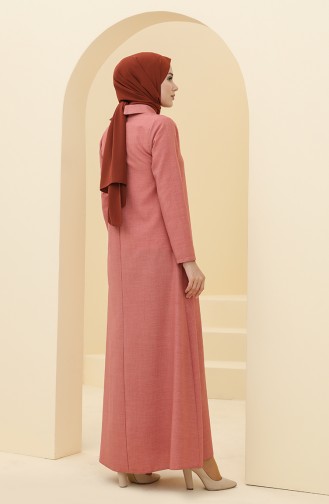 Beige-Rose Hijab Kleider 5010-05