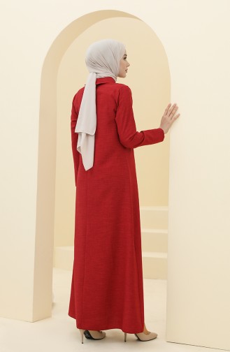 Weinrot Hijab Kleider 5010-06