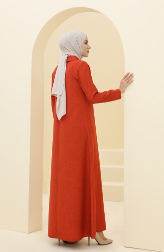 Ziegelrot Hijab Kleider 5010-07