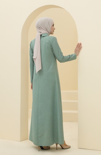 Unreife Mandelgrün Hijab Kleider 5010-08