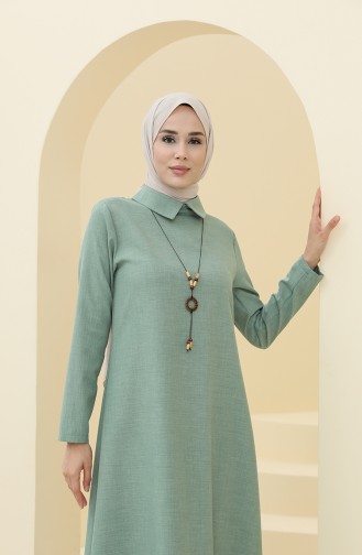 Unreife Mandelgrün Hijab Kleider 5010-08