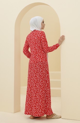 Claret Red Hijab Dress 8899-02