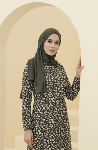 Khaki Hijab Dress 8899-05