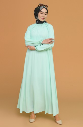 Mint Green Hijab Dress 3210-08