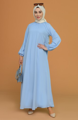 Babyblau Hijab Kleider 3210-09