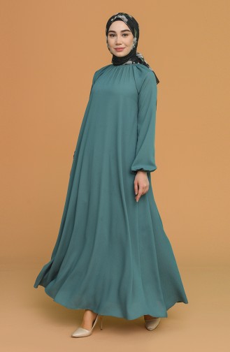 Nefti Grüne Farbe Hijab Kleider 3210-10