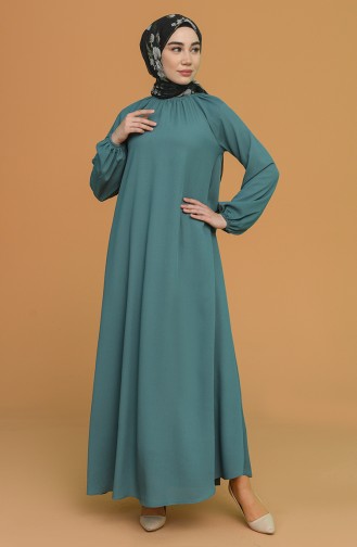 Robe Hijab Vert Nefti 3210-10