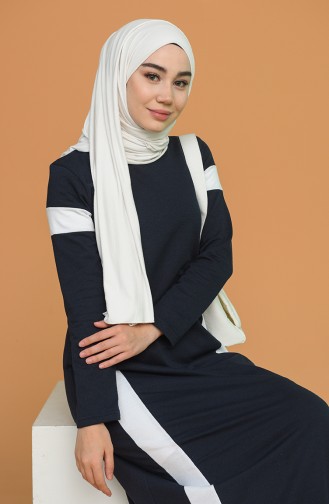 Dunkelblau Hijab Kleider 50103-01