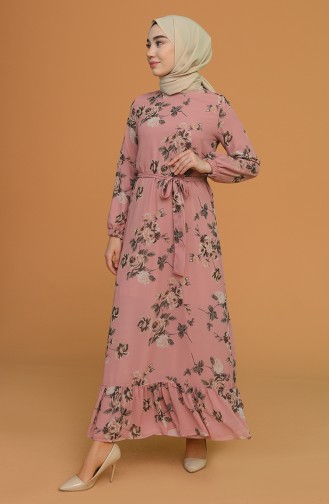 Powder Hijab Dress 3105B-03