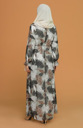 Khaki Hijab Dress 3107-03