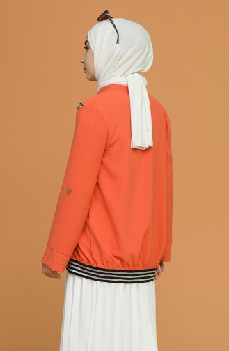 Düğmeli Bomber Ceket 1517-06 Oranj