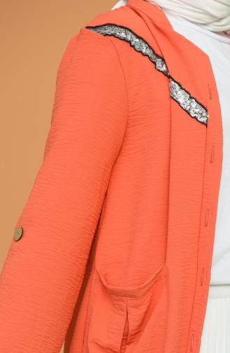 Düğmeli Bomber Ceket 1517-06 Oranj