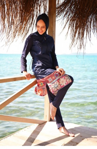 Dunkelblau Hijab Badeanzug 110
