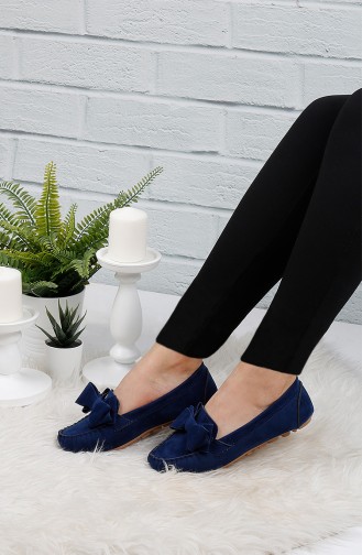 Navy Blue Woman Flat Shoe 0104-06