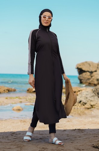 Schwarz Hijab Badeanzug 21501-01