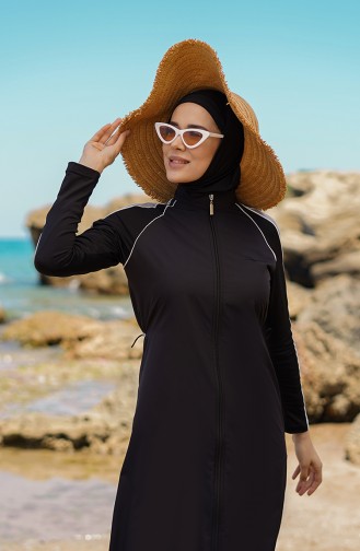 Schwarz Hijab Badeanzug 21501-01