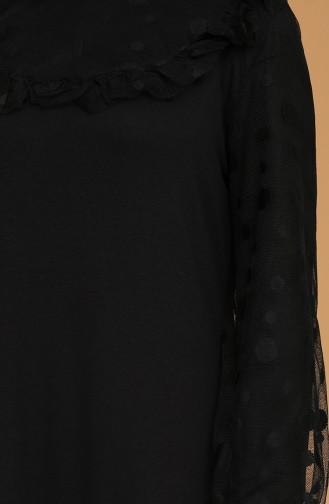 Schwarz Hijab Kleider 5100-01