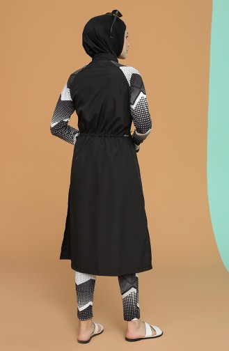 Schwarz Hijab Badeanzug 21411-01
