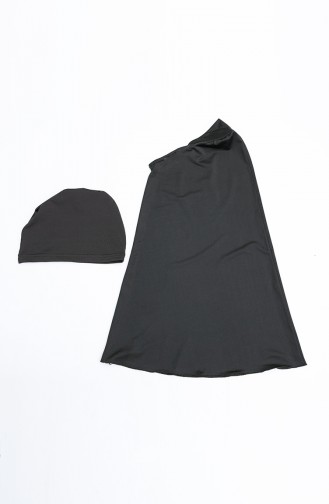 Schwarz Hijab Badeanzug 21411-01