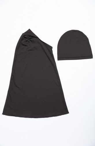 Schwarz Hijab Badeanzug 21412-02