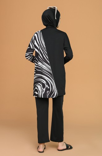 Schwarz Hijab Badeanzug 21602-01