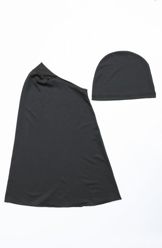 Schwarz Hijab Badeanzug 21602-01