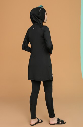 Schwarz Hijab Badeanzug 21607-01
