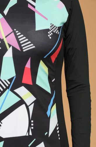 Schwarz Hijab Badeanzug 21607-01