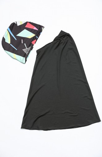 Schwarz Hijab Badeanzug 21607-01